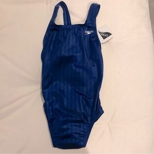 Speedo Aquablade navy blue one piece swimsuit racing suit 6/32 NWT